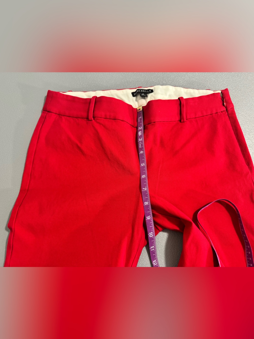 J. Crew Mercantile Red Cotton Slim Fit Dress Pants Size 8 - Picture 9 of 10